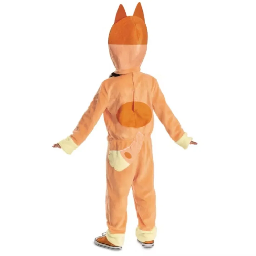 Bluey Bingo Halloween Costume 12/18 months Fleece Orange Jumpsuit Toddler Girls